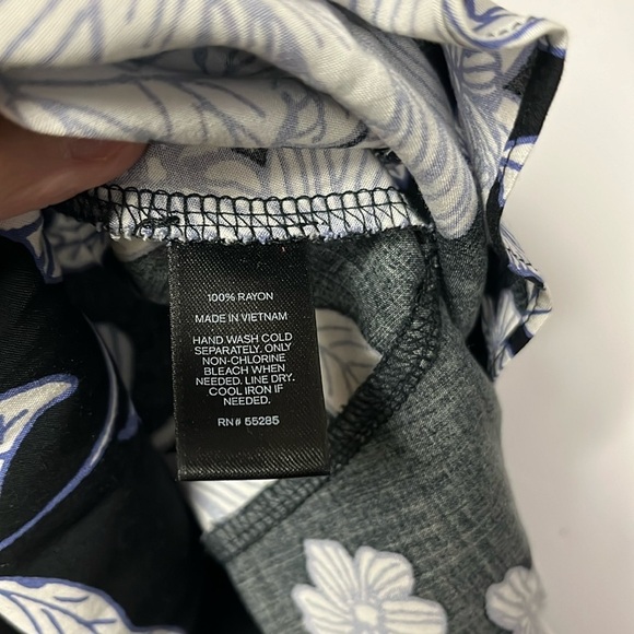 Express Faux Wrap Mini Dress, Black/Floral, SM - Picture 6 of 7